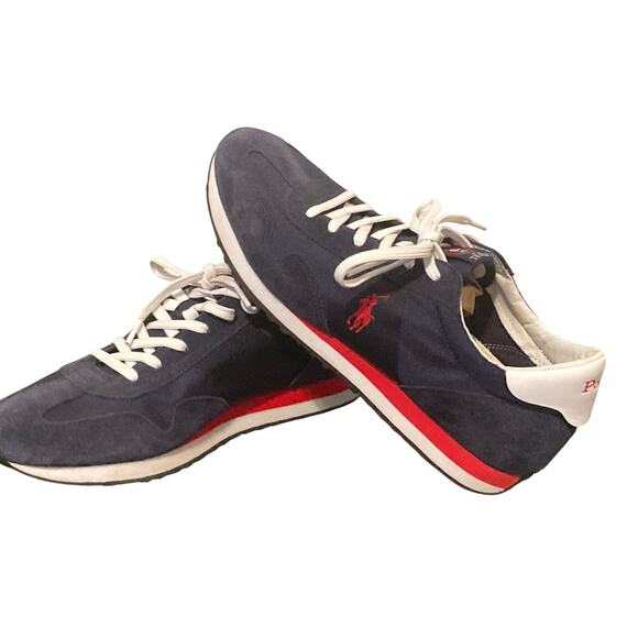Polo Ralph Lauren Men's Train 85 Athletic Sneaker Shoe Suede Leather Size 12 - Picture 1 of 12